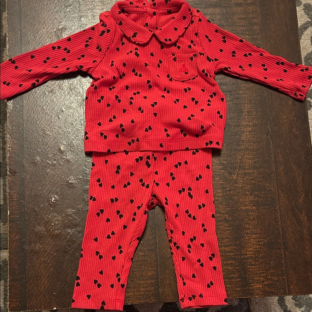 GAP Red and Black Hearts Baby Girl Set